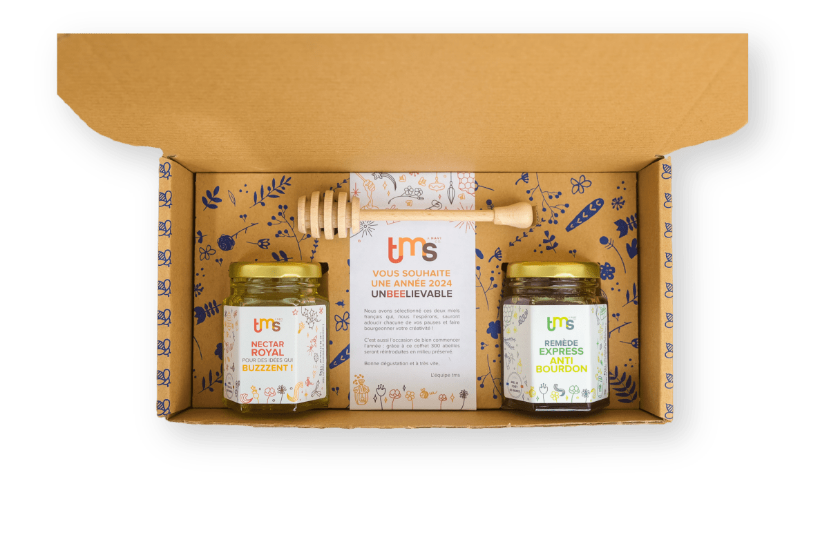 Coffret cadeau gourmand d'entreprise Bee-Live - Miels et Bougie - Idée Cadeau RSE n°1