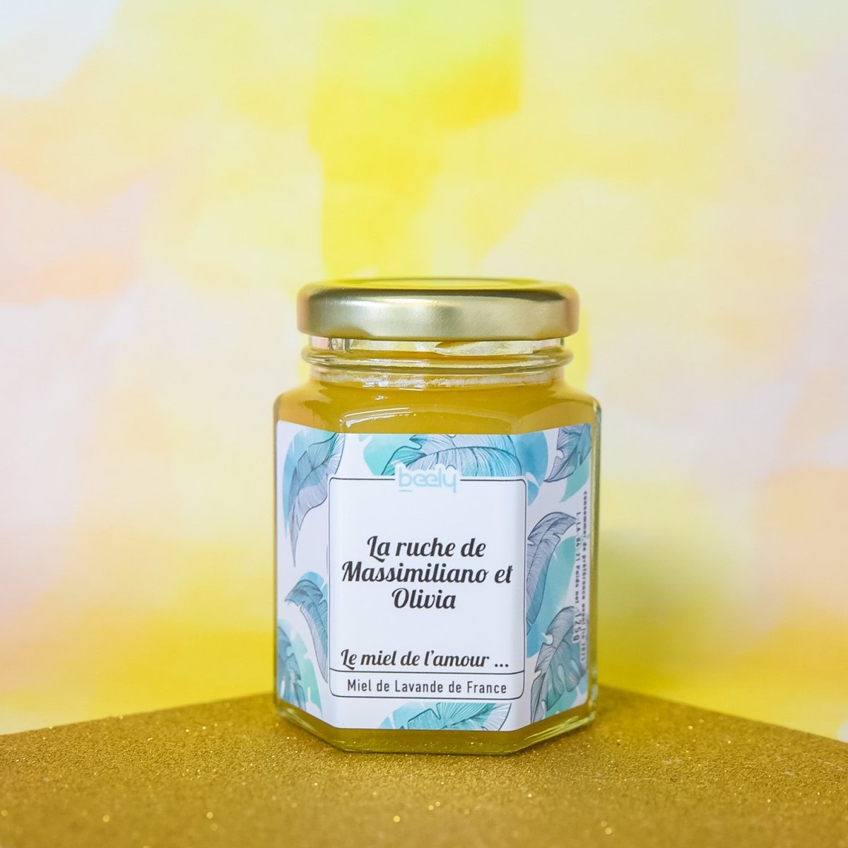 Petit pot de miel personnalisé à offrir (mariage, baptême, naissance...)