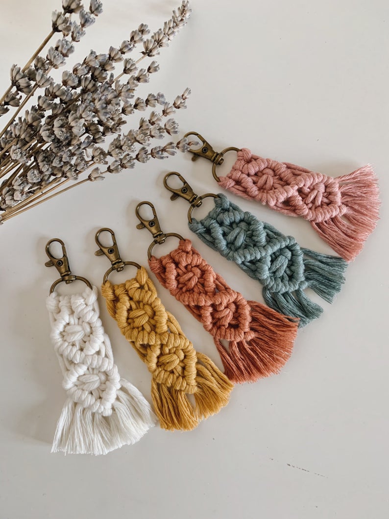 porte clé macramé mariage boho