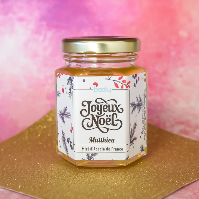 Pot de Miel personnalisé Joyeux Noël