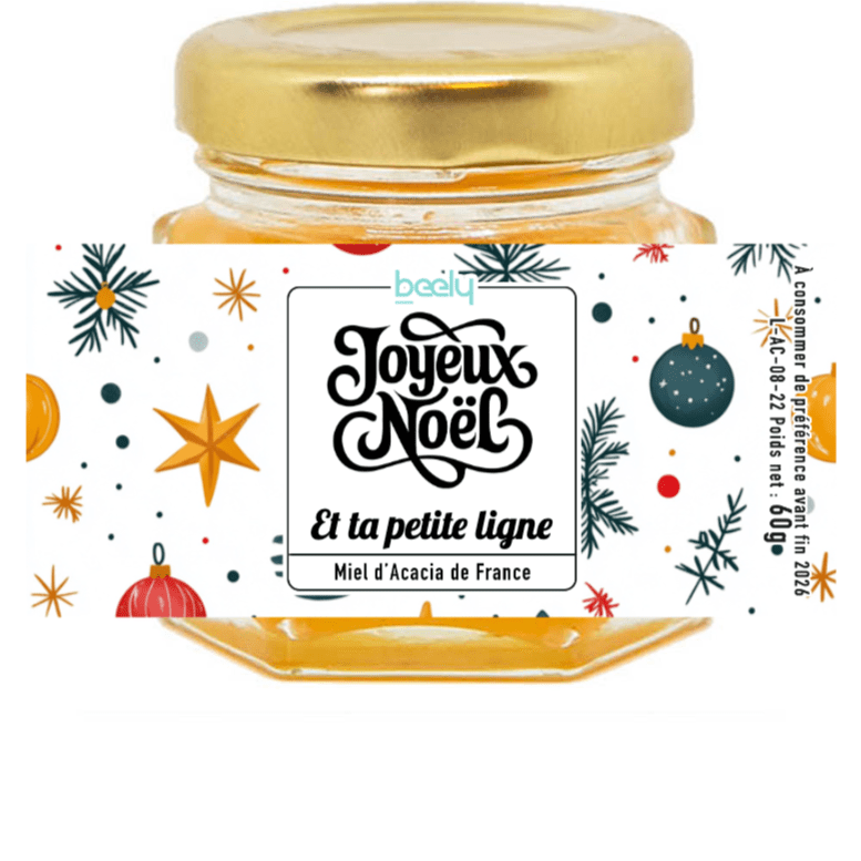 Pot de Miel personnalisé Joyeux Noël