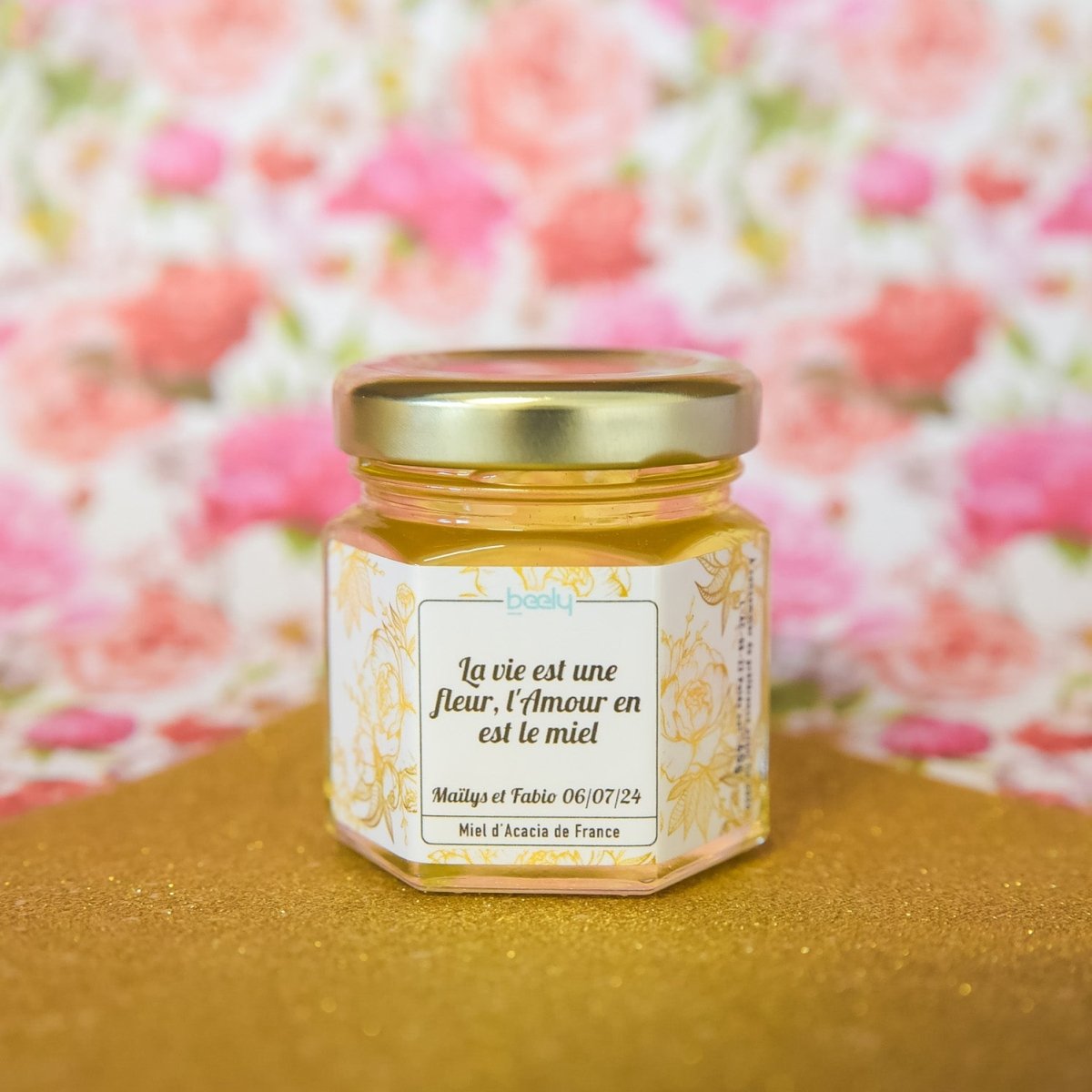 Pot de miel Roses en Or