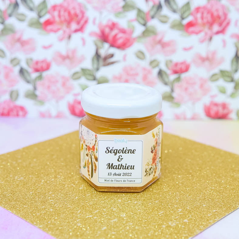 pot de miel personnalisable de mariage
