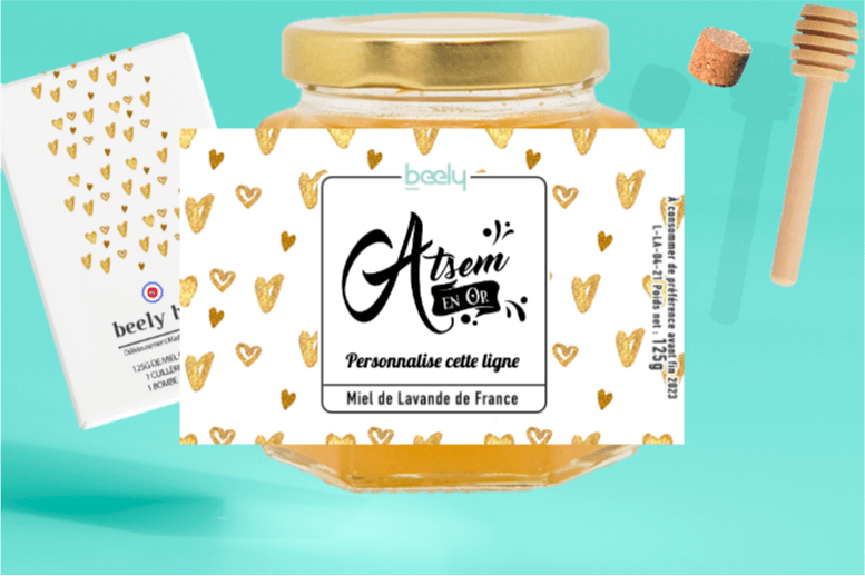 cadeau Atsem en Or : Beely Box de miel personnalisée - Beely