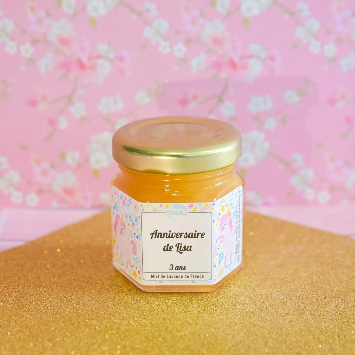 miel personnalisé comme Cadeau invité anniversaire Licorne
