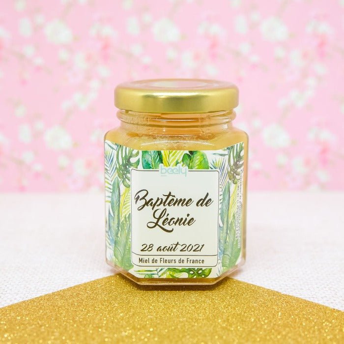 pot de miel pour cadeau invité sur-mesure de bapteme