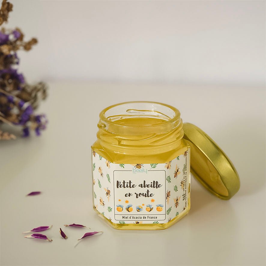 Petite abeille en route - Pots de miel pour Annonce Grossesse