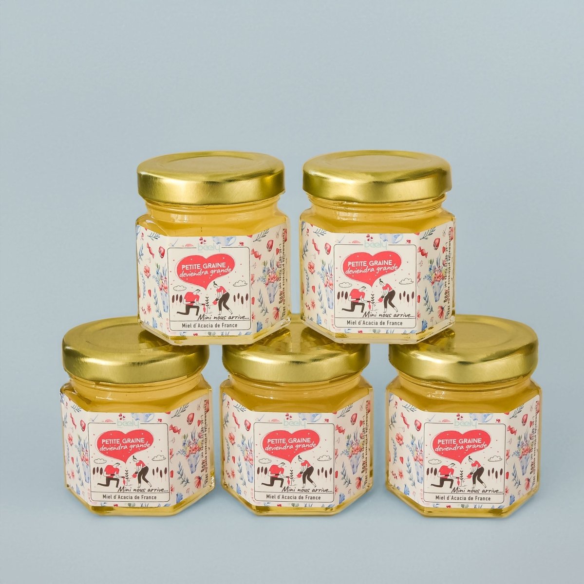 Petite graine deviendra grande - Pots de miel Annonce de Grossesse