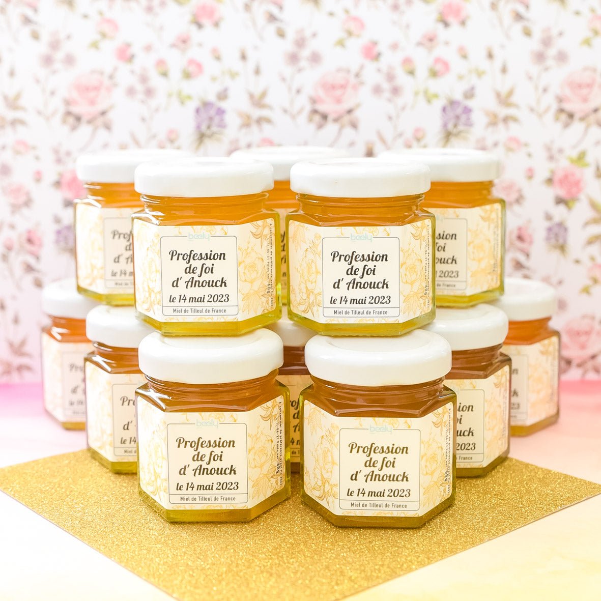 Pot de miel Roses en Or