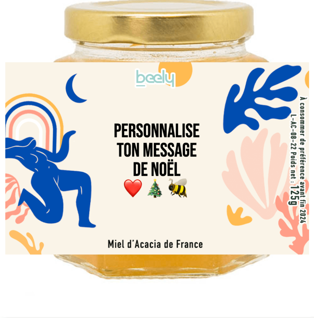 Pot de Miel personnalisé de Noël : la Femme Arc en Ciel