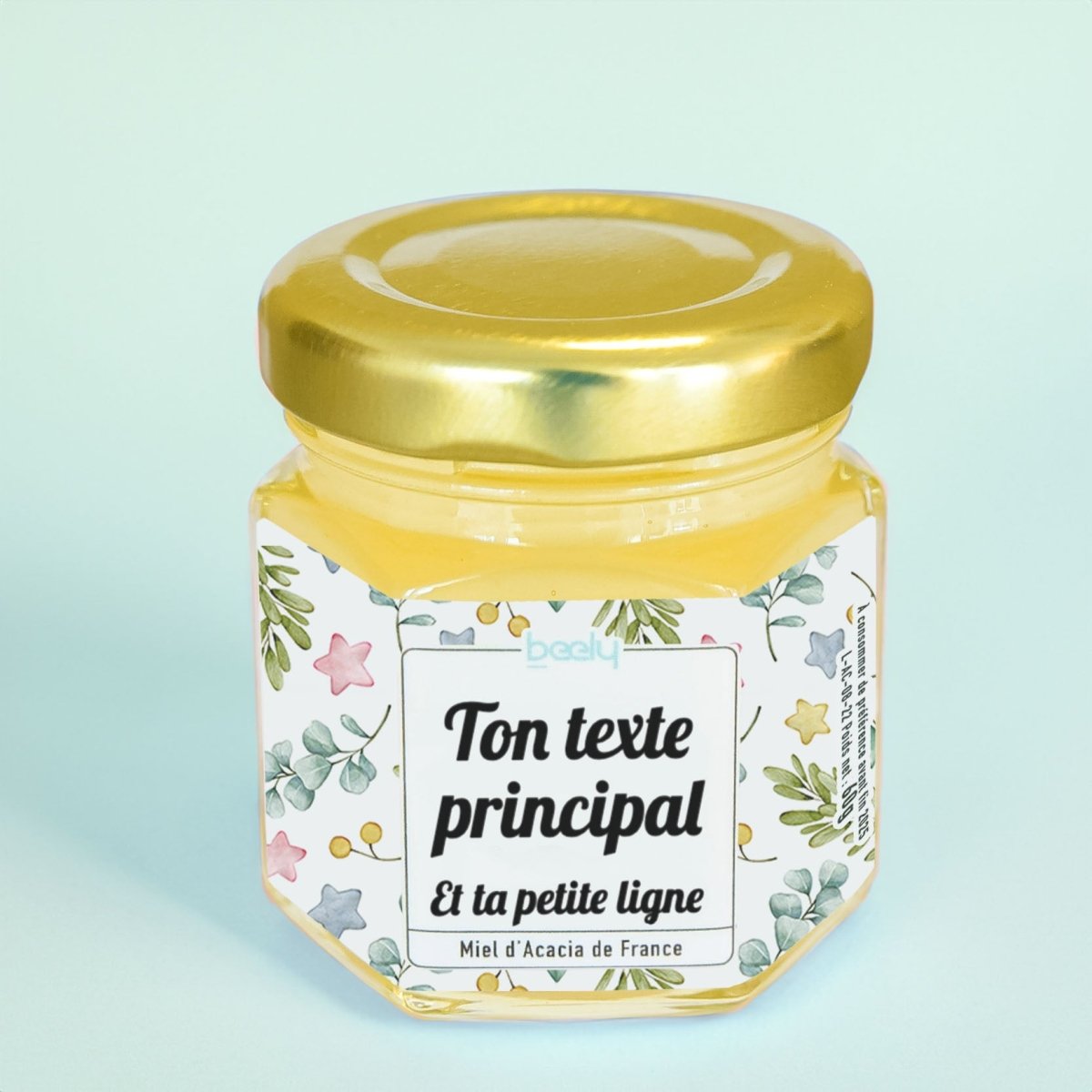 Pot de miel personnalisé Fleurs Festives