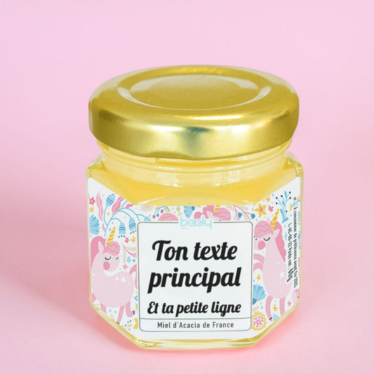 Pot de miel personnalisé Licorne