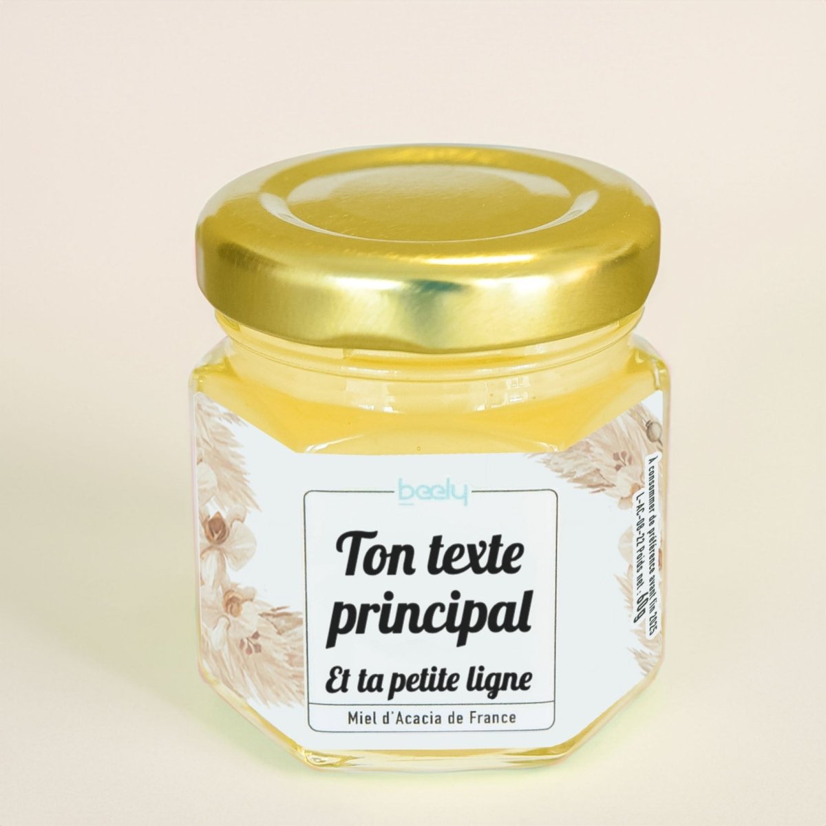 Personnalise ton propre pot de miel Pampa pour ton mariage ou baptême