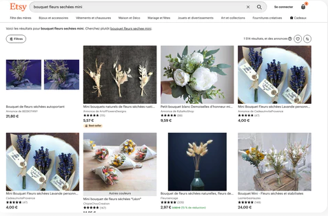 14 ) Des petits bouquets de fleurs séchées