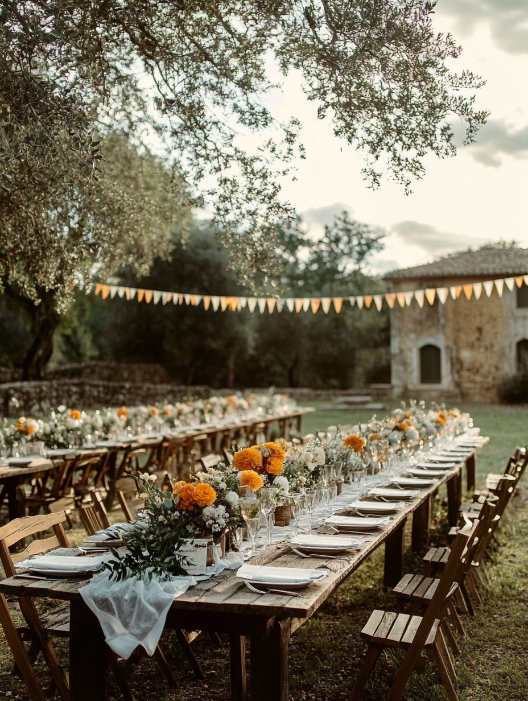 mariage champêtre en exterieur