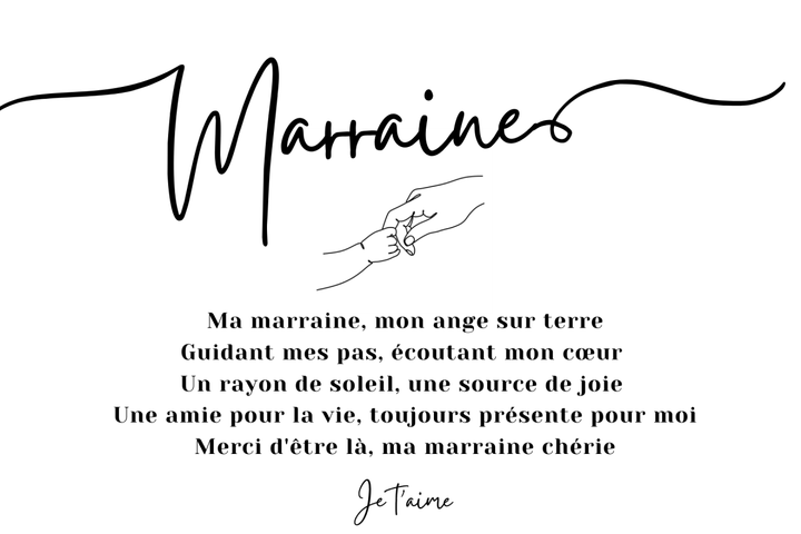 GRATUIT : Carte Demande de Marraine à imprimer - Beely