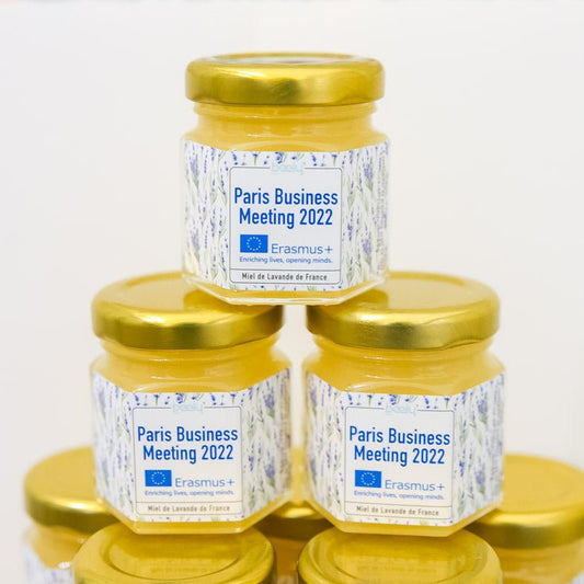  pots de miel français comme objets publicitaires écologiques