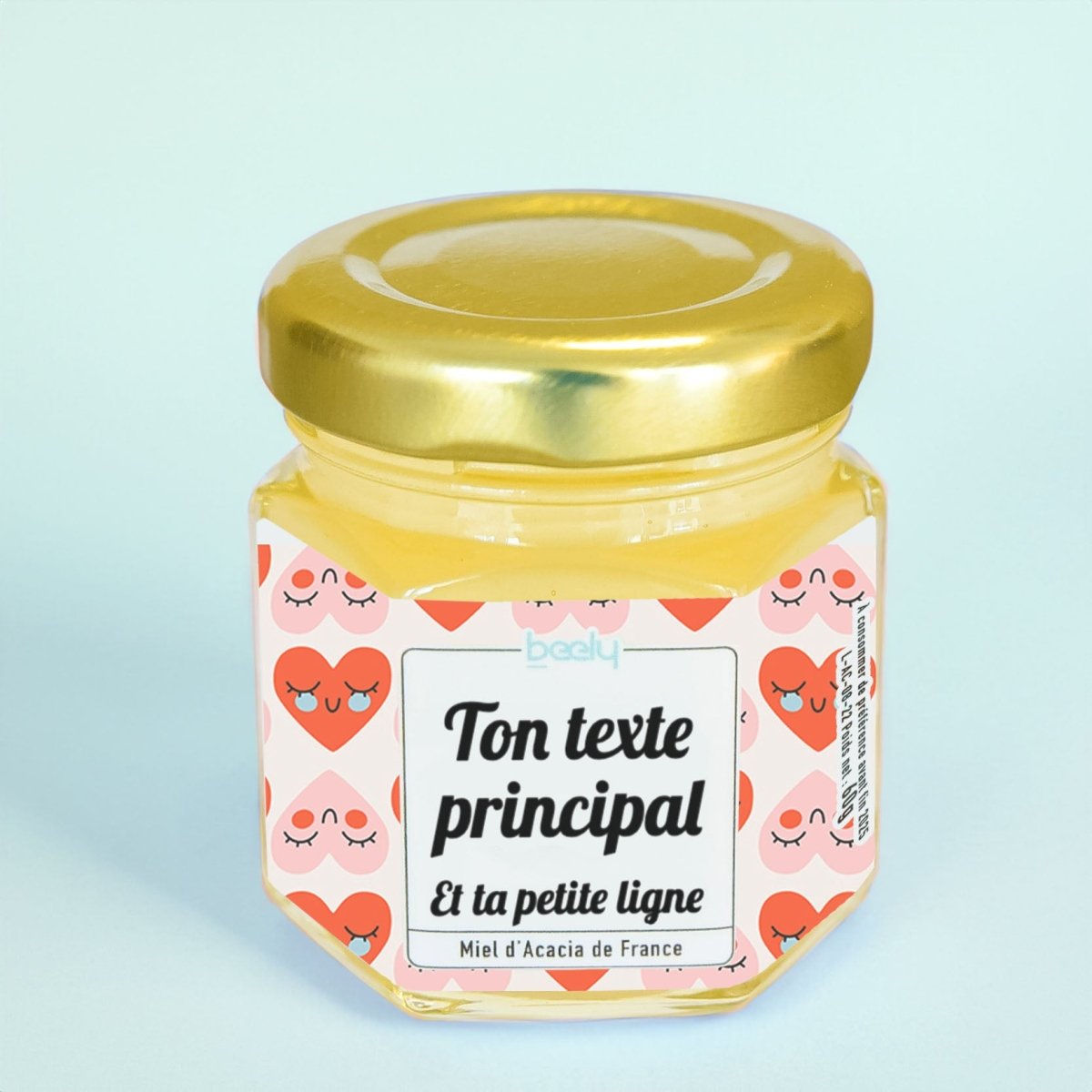 Pot de miel personnalisé Coeurs Mignons